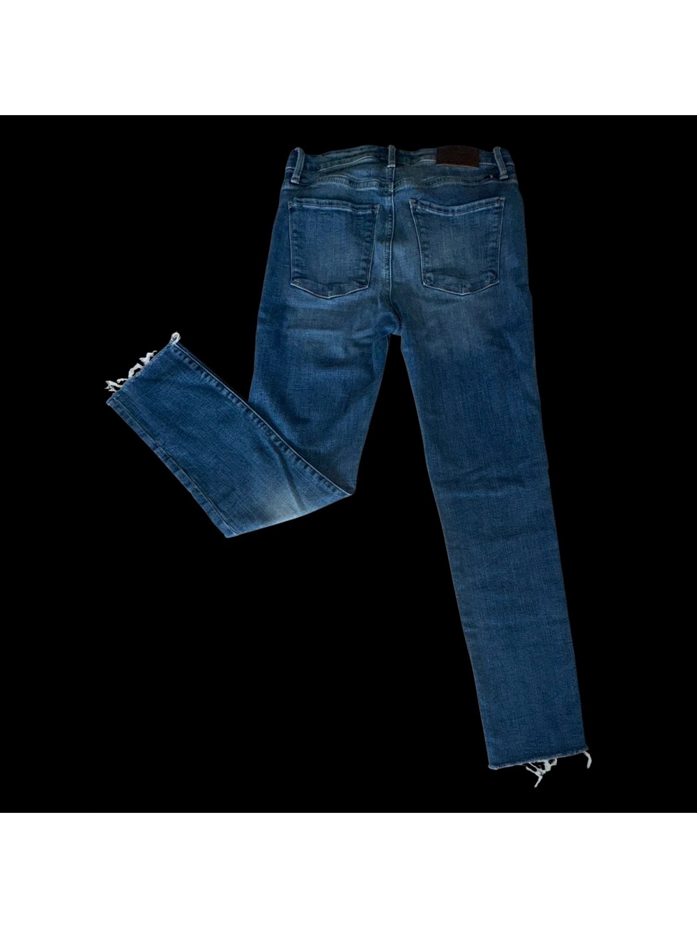 Lucky Brand Womens Jeans Size 2/26 Blue Slim Straight Crop Raw Hem Stretch Denim